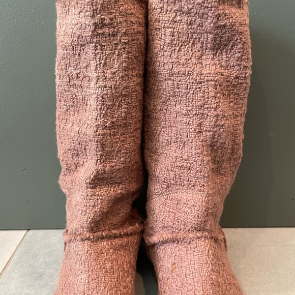 UGG Women's Heirloom Cocoa Brown Lace-Up Textile Tweed Boots 8 - Picture 7 of 16